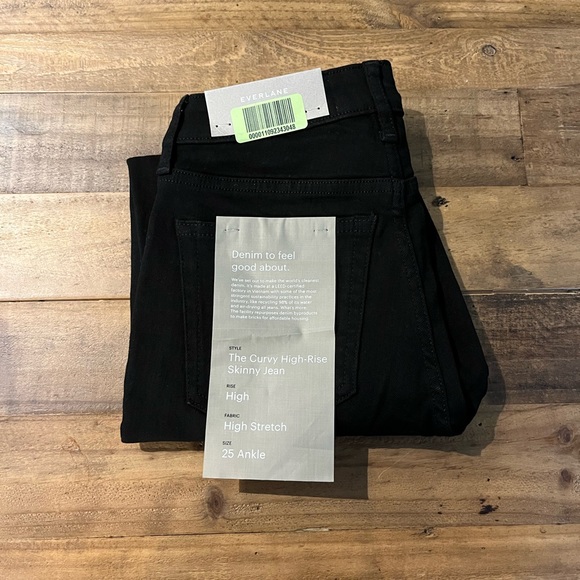 NWT Everlane The Curvy Authentic Stretch High-Rise Skinny Jean Black 25 Ankle - Picture 13 of 13